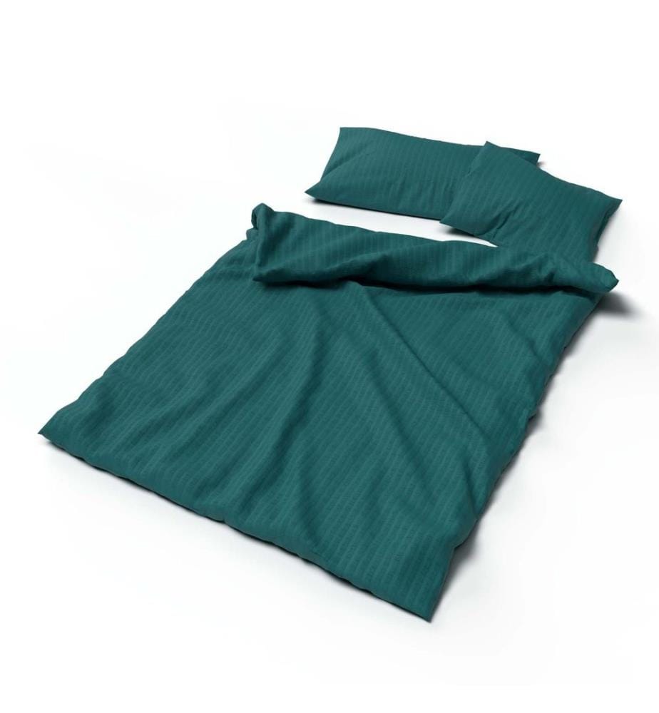 Literie seersucker uni émeraude - 65 x 65 cm