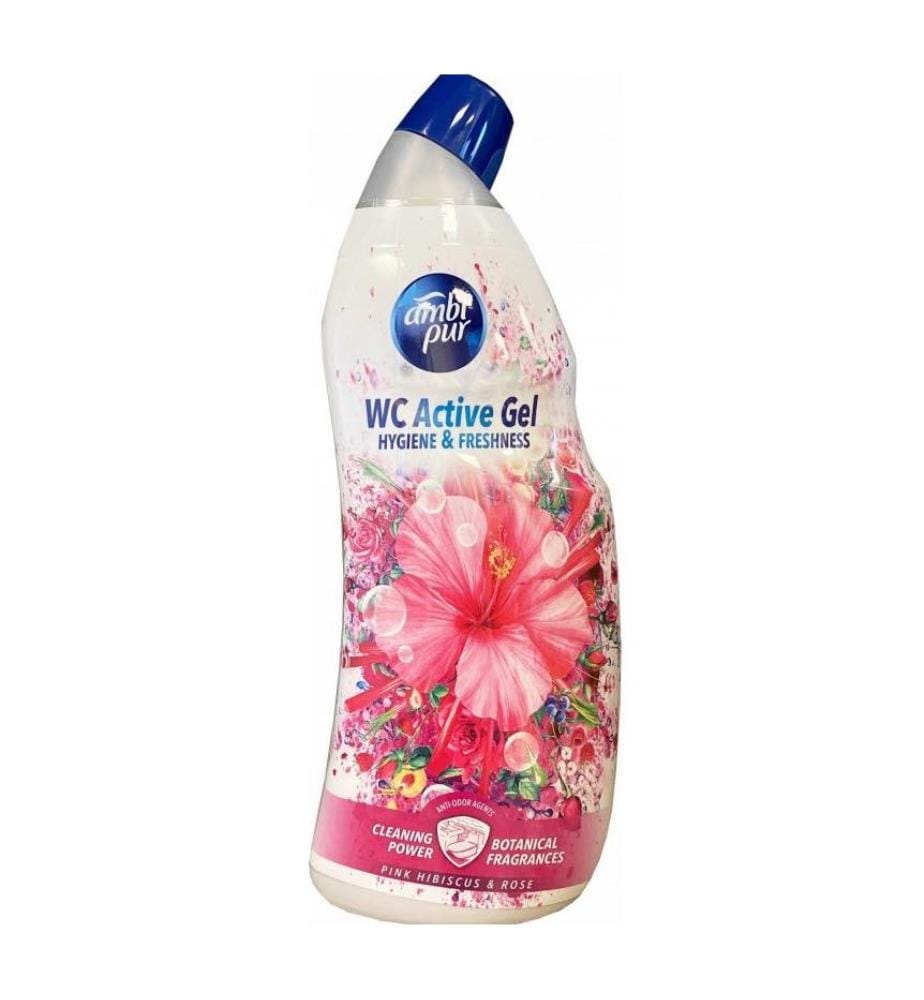 Lot de 8 Gels WC Active Pink Hibiscus & Rose - 750 ml