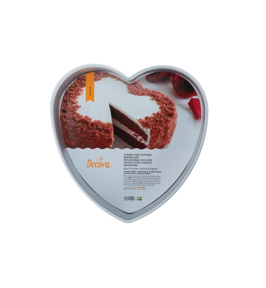 DECORA - Moule à pâtisserie à motif Coeur, Ø 25 cm, argent