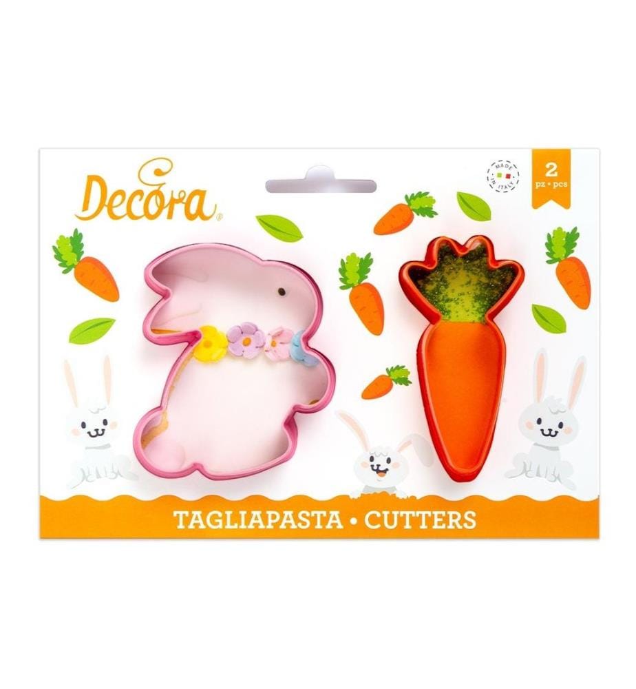 DECORA - Emporte-pièce pour biscuits 2 pièces, lapin et carotte
