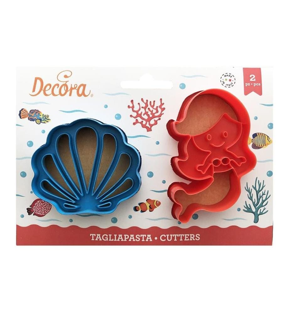 DECORA - Kits demporte-pièces 2 pièces, sirène et coquillage