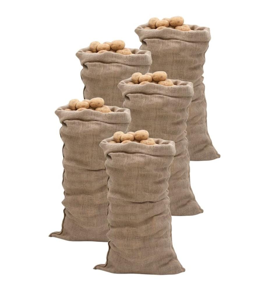 Sacs en jute 5 pcs 65x135 cm 100 % jute 220 g/m²