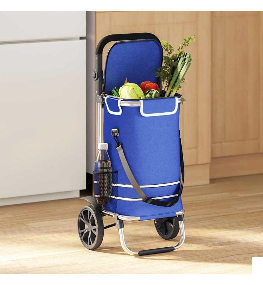 Trolley de shopping Bleu 36,5 x 46,5 x 100,5 cm Tissu Oxford