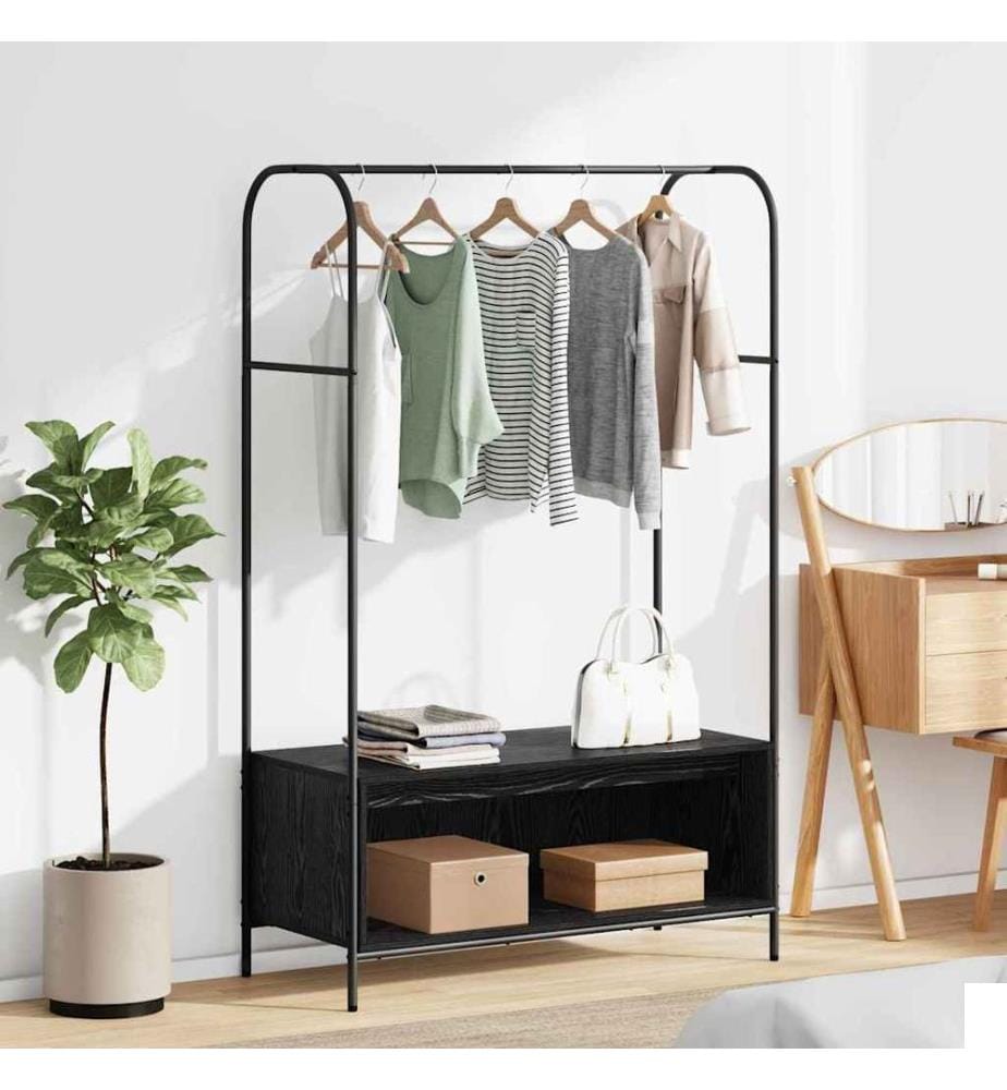 Porte-vêtements Noir 100 x 44 x 160 cm Bois d'ingénierie