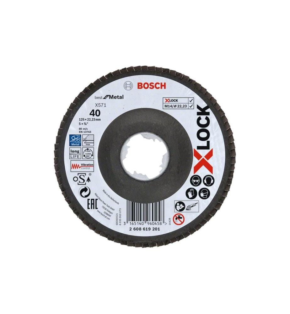 BOSCH - Professional Disque à lamelles X-LOCK Best for Metal K40, 125 mm