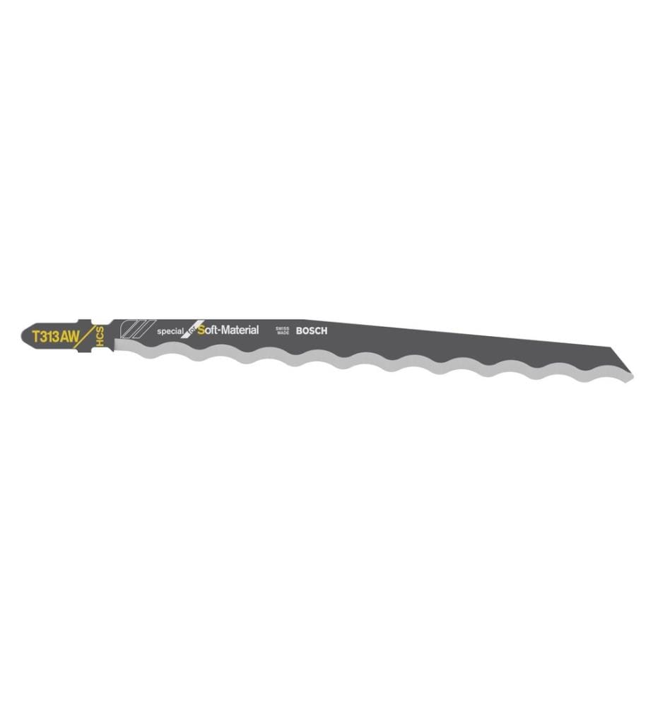 BOSCH - Professional Lame de scie sauteuse T 313 AW Special Soft Material, 3 pièces