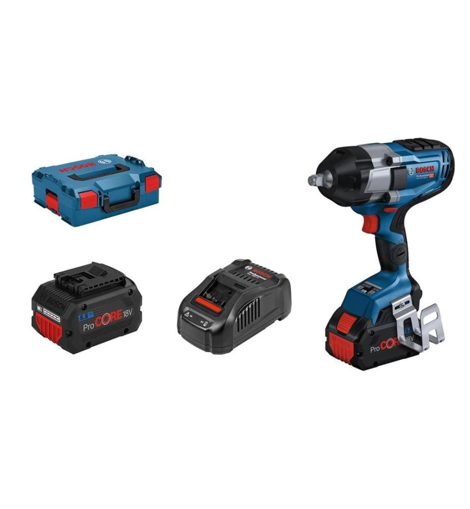 BOSCH - Professional Visseuses à percussion sans fil GDS 18V-1000 C Biturbo 2x 5.5Ah ProCORE