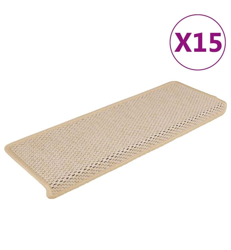 Tapis d'escalier autocollants 15 pcs 65x21x4 cm Berber