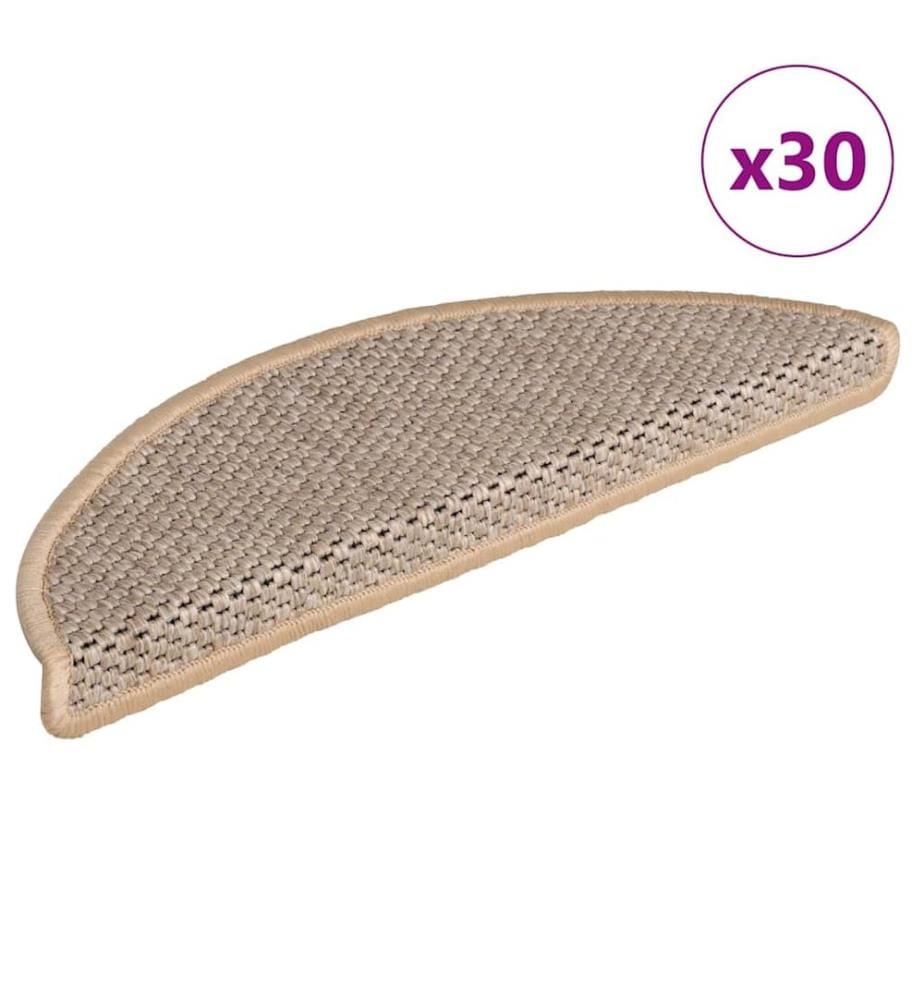 Tapis d'escalier autocollants 30 pcs 56x17x3 cm beige clair