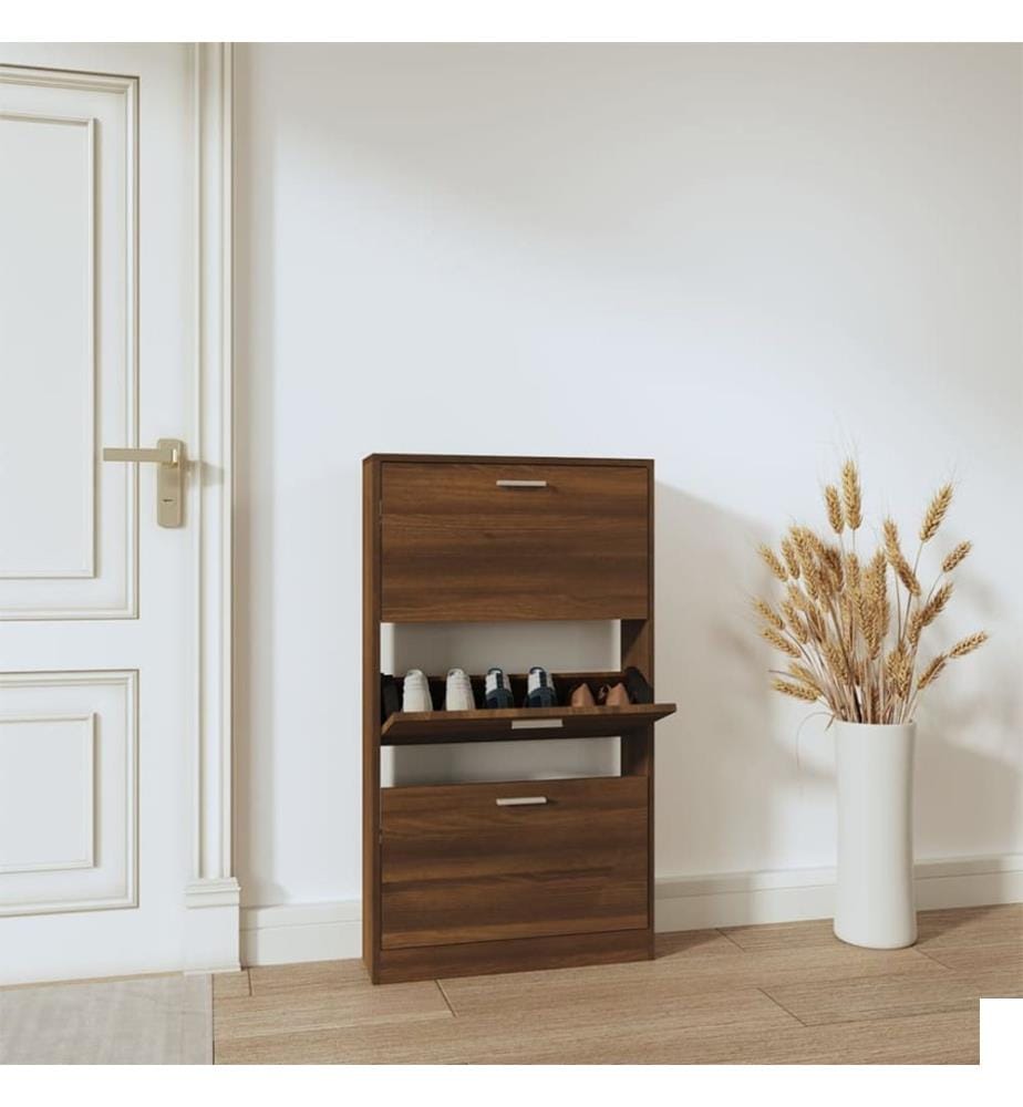 Armoire à chaussures Chêne marron 59x17x108cm Bois d'ingénierie
