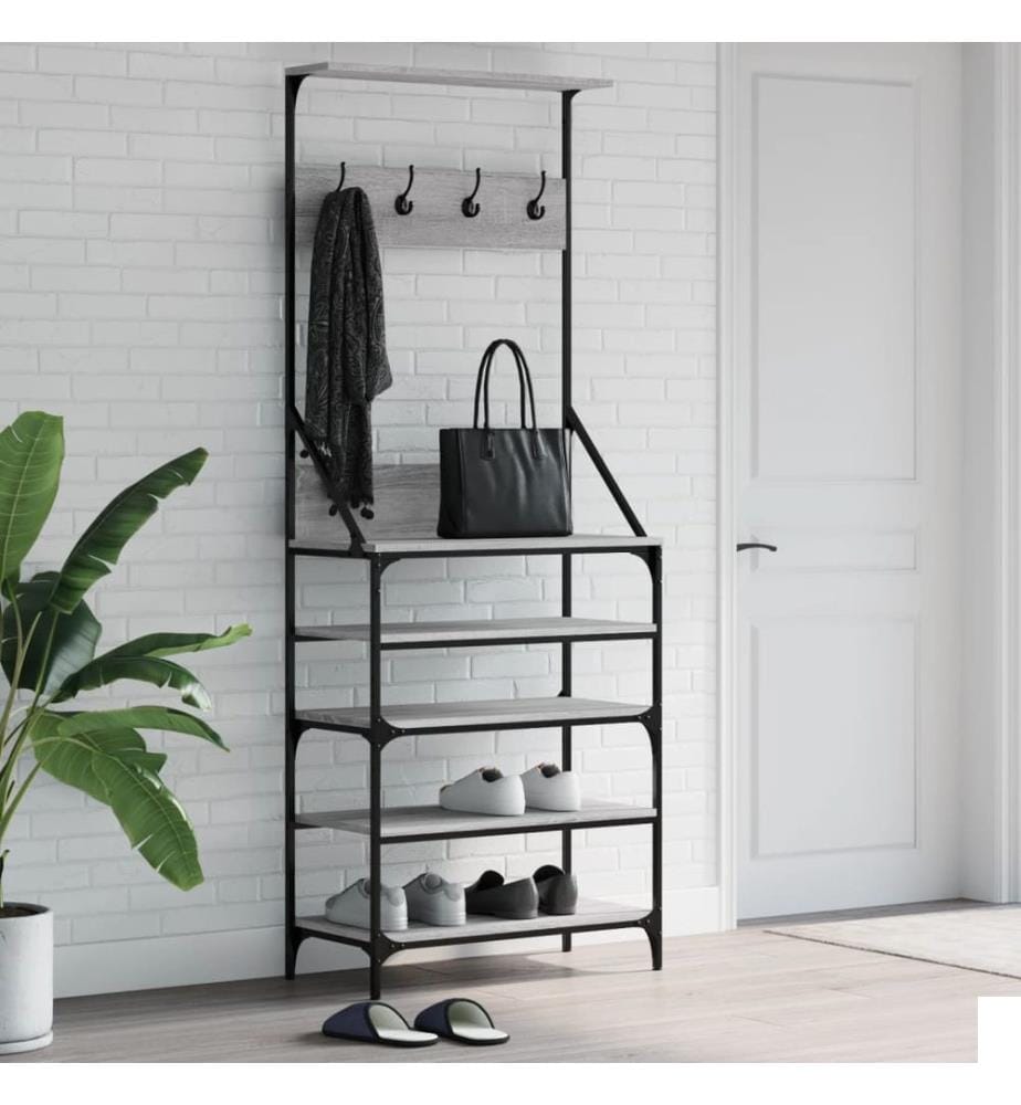Porte-vêtements et rangement des chaussures sonoma gris