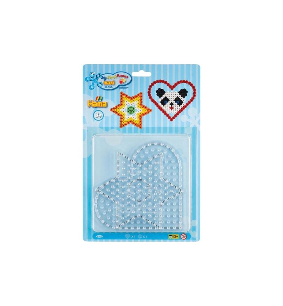 HAMA - Plaques pour perles à repasser Cur/étoile, 2 pièces Multicolore