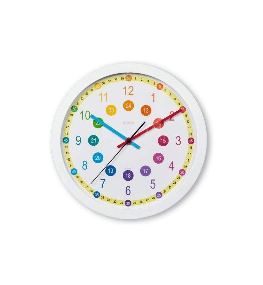 HAMA - Horloge murale Sal Ø 30 cm, Multicolore/Blanc