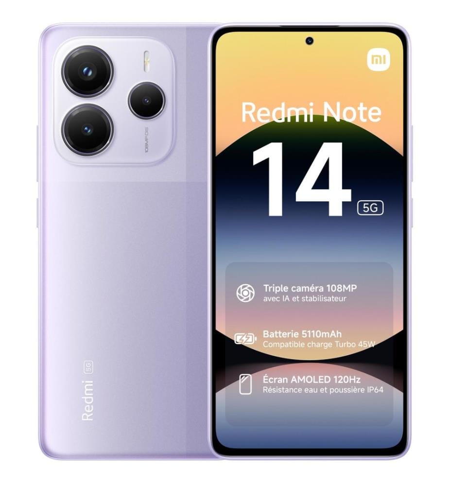 Smartphone XIAOMI - Modèle : REDMINOTE145GPURPLE256