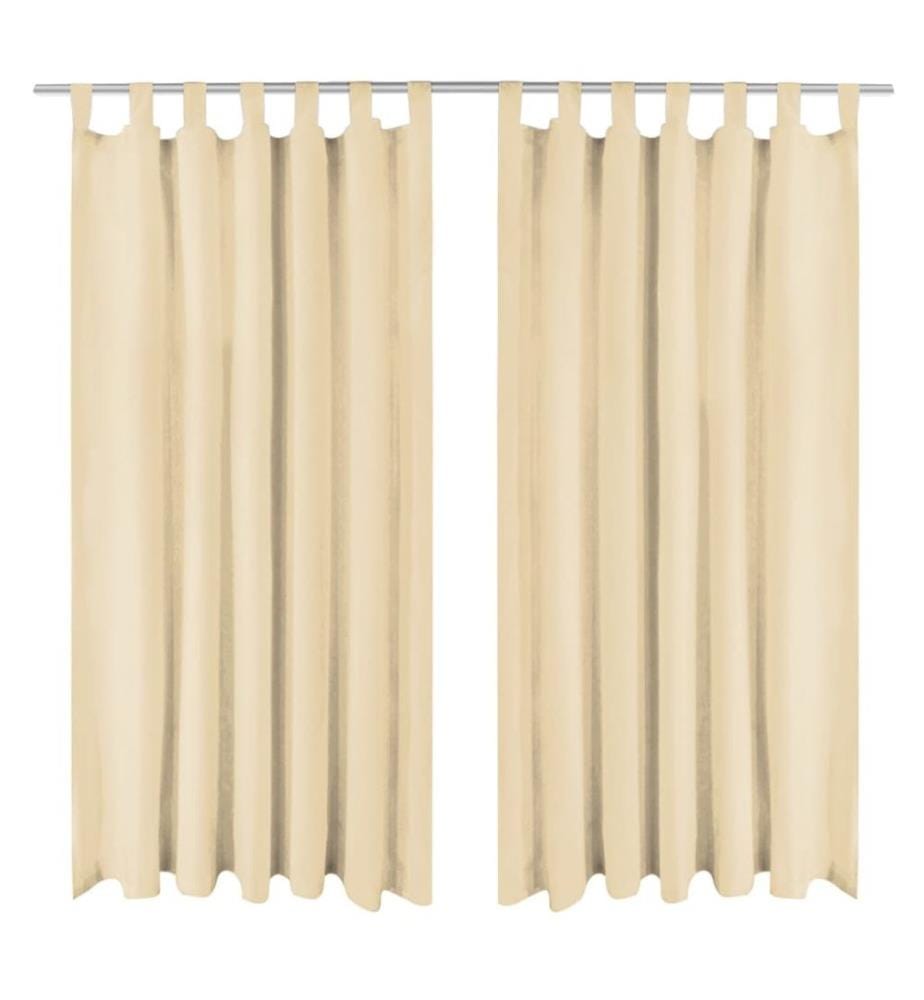 Rideau occultant avec boucles 2 pcs 140 x 245 cm Beige