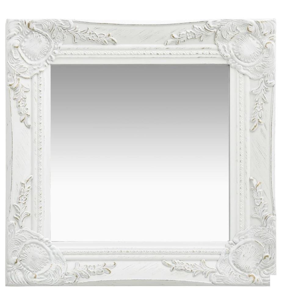 Miroir mural style baroque 40x40 cm Blanc