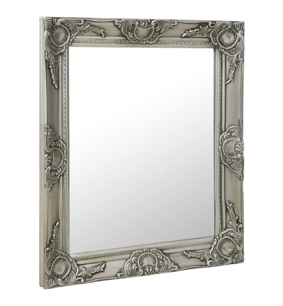Miroir mural style baroque 50x60 cm Argenté