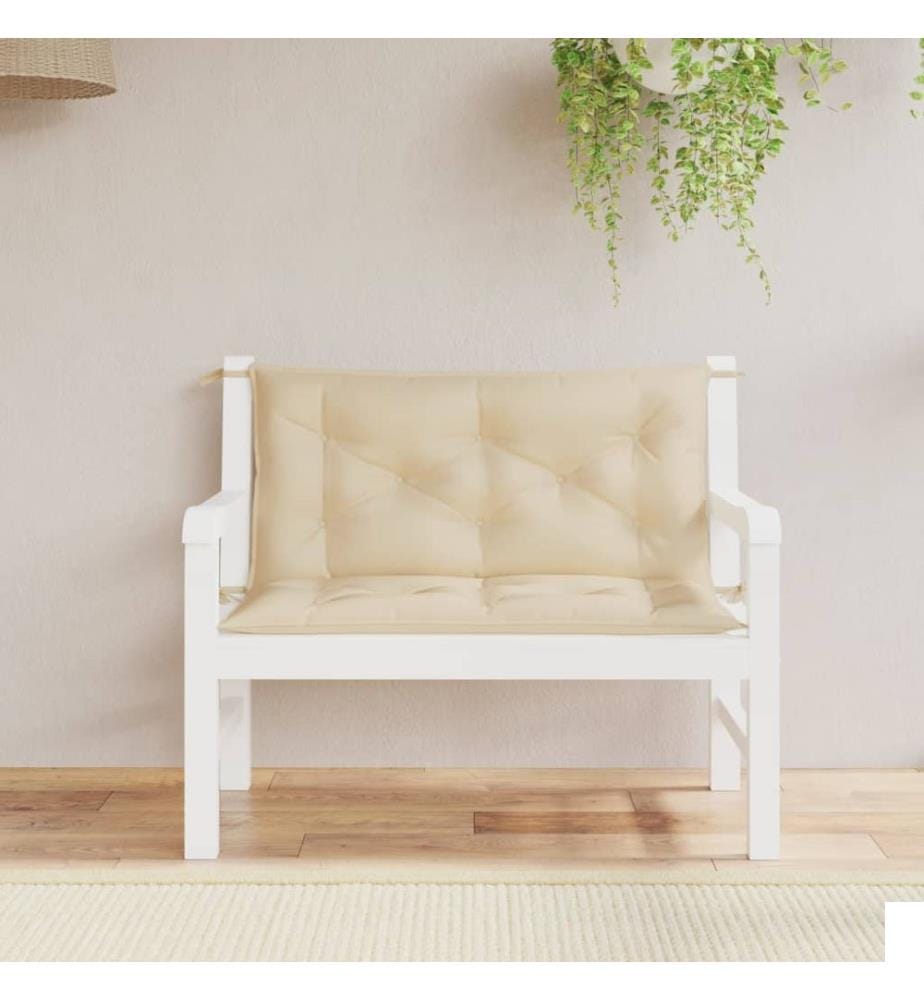 Coussins de banc jardin lot de 2 beige 100x50x7 cm tissu Oxford