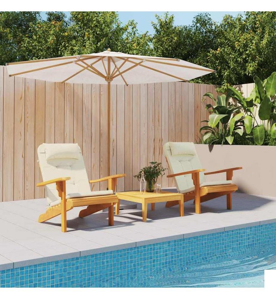 Coussins de chaise adirondack lot de 2 crème tissu oxford