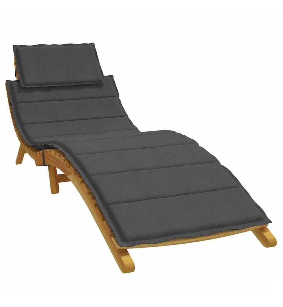 Coussin de chaise longue anthracite mélangé 186x58x4 cm tissu