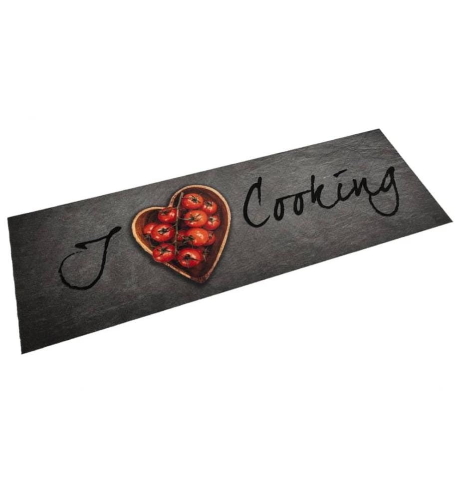 Tapis de cuisine lavable texte Cooking 60x180 cm velours