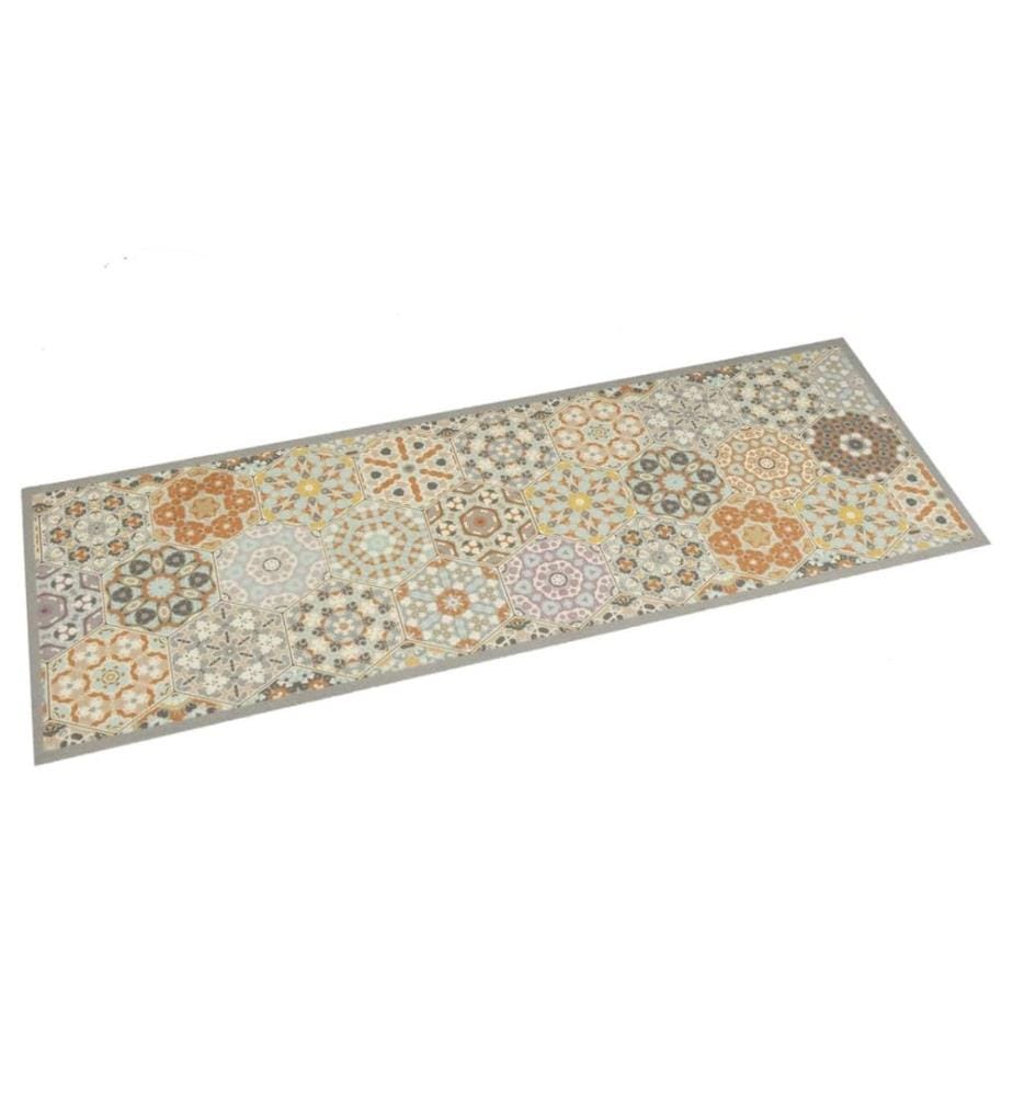 Tapis de cuisine lavable impression pastel hexagonale 60x180 cm