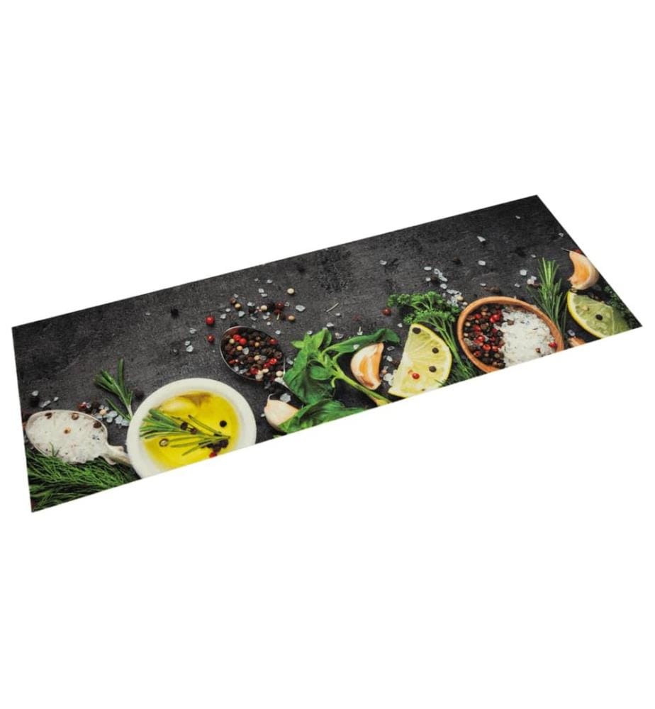 Tapis de cuisine lavable impression d'épices 45x150 cm velours