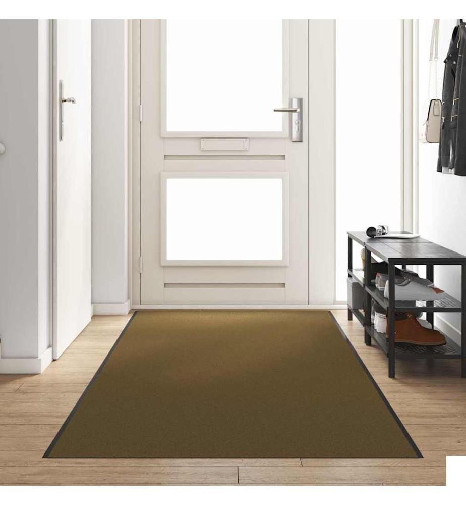 Tapis d'entrée Marron et Noir 120 x 350 cm Polyamide et PVC