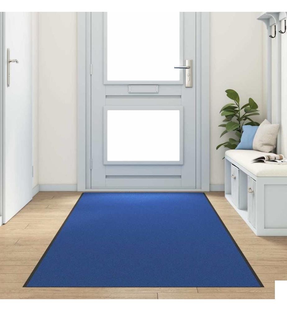 Tapis d'entrée Autre Bleu et Noir 120 x 350 cm Polyamide et PVC