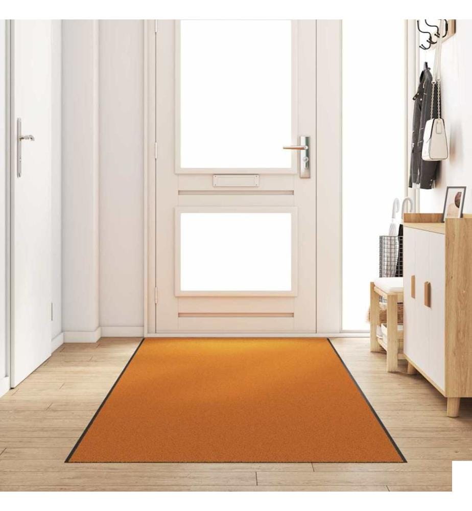 Tapis d'entrée Orange et Noir 120 x 350 cm Polyamide et PVC