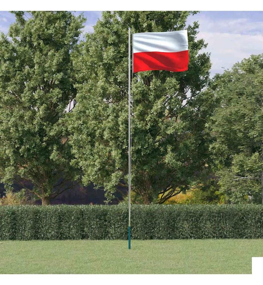 Drapeau de la Pologne et mât 6,08 m Aluminium