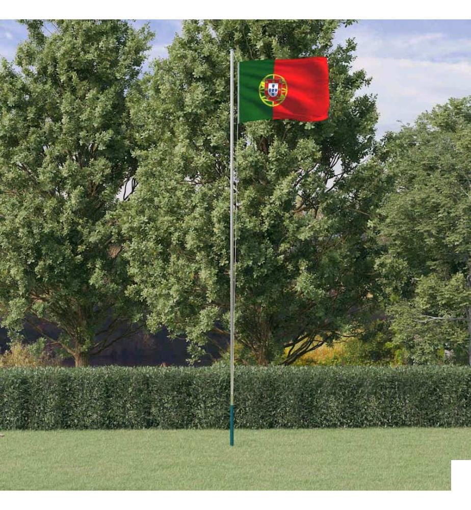 Drapeau du Portugal et mât 6,08 m Aluminium