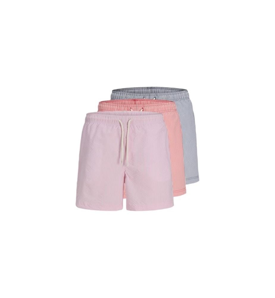 Lot de 3 Shorts de bain - Marine, Rouge et Lilas