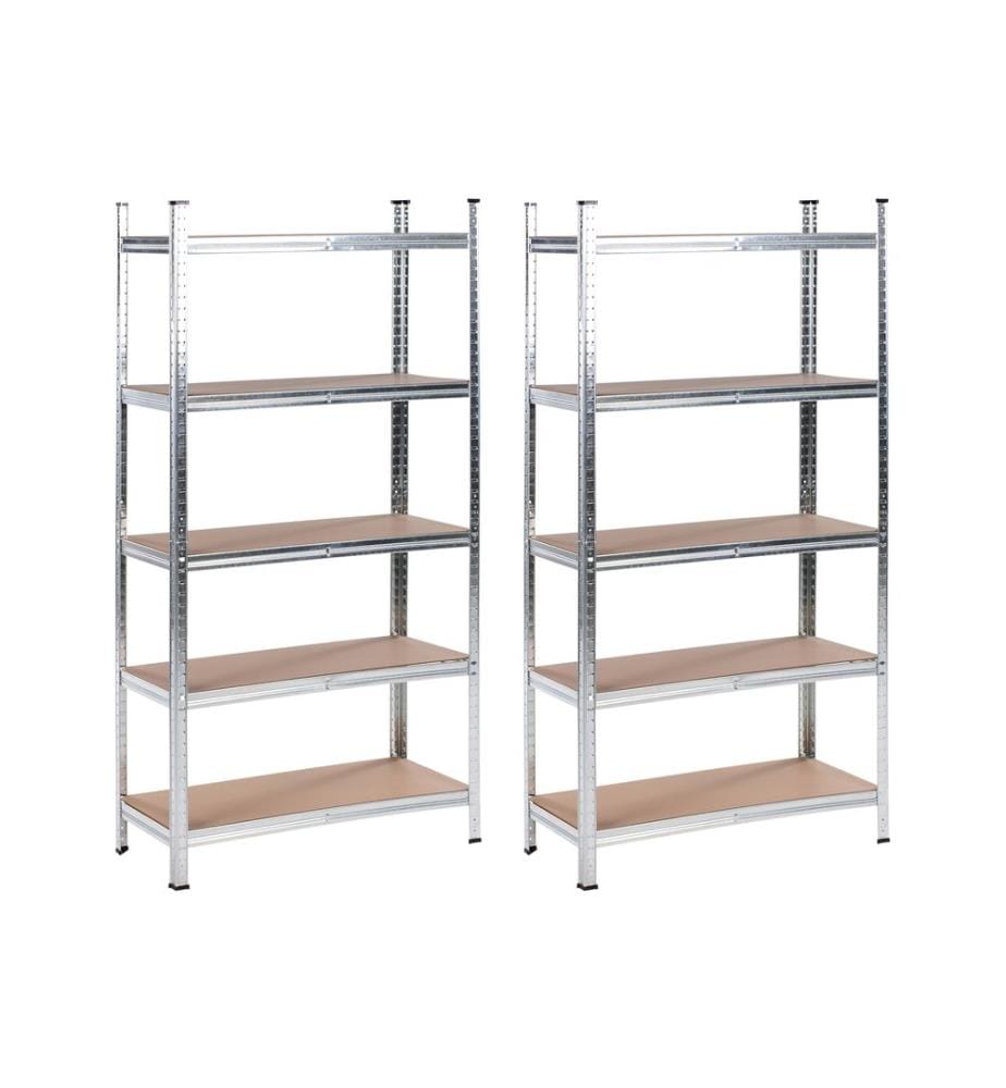 Ensemble de 2 étagères de garage XITTA Métal 90 cm 40 cm Argenté