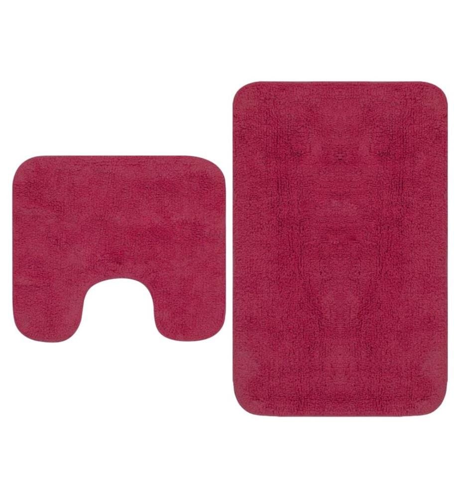 Tapis de salle de bain 2 pcs Tissu Fuchsia