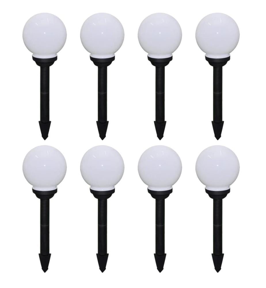 8 pcs Lampes d'allée d'extérieur à LED 15 cm et piquet au sol