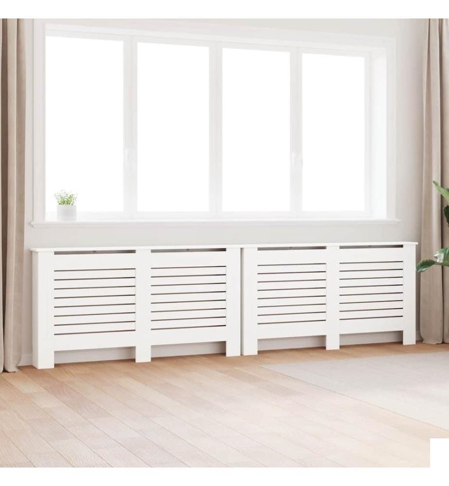 Cache-radiateurs 2 pcs Blanc 152x19x81,5 cm MDF