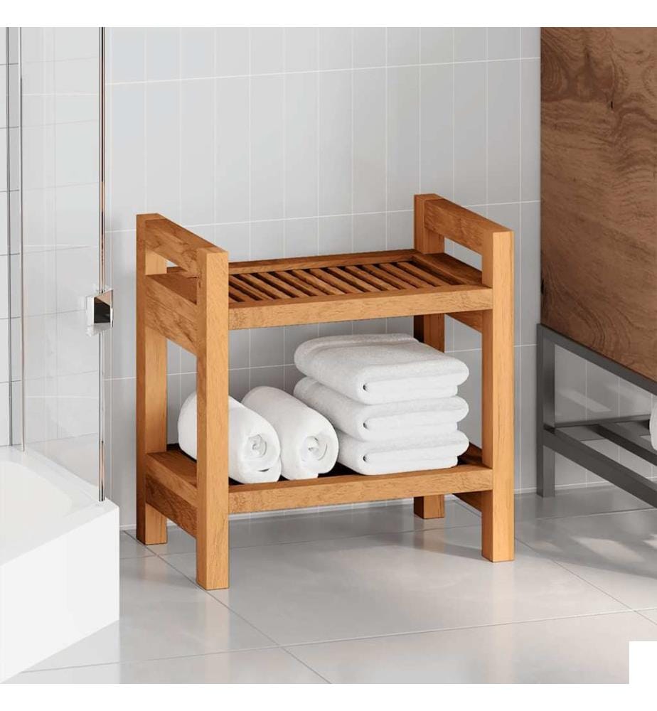Table d'appoint de salle de bain 45x30x45cm bois de teck solide