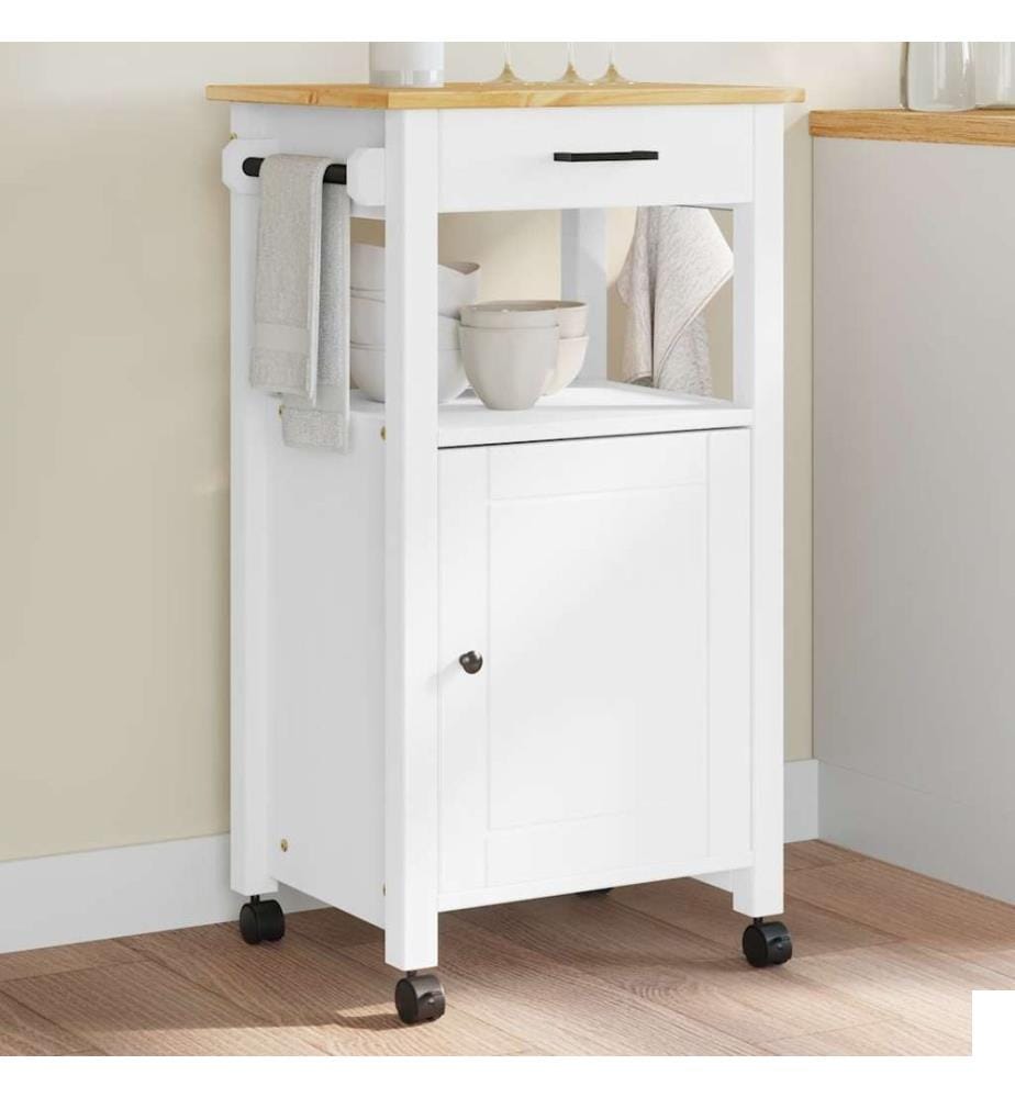 Chariot de cuisine MONZA 48x40x88,5 cm bois massif de pin