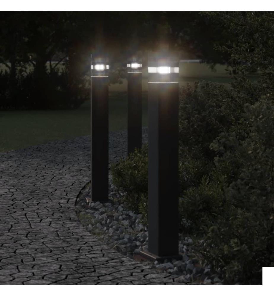 Lampadaire d'extérieur noir 80 cm aluminium