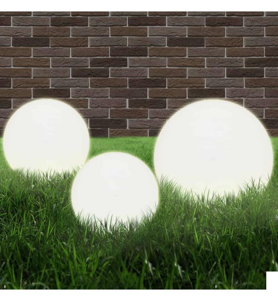 Jeu de lampe boule à LED 3 pcs PMMA sphérique 20/30/40 cm