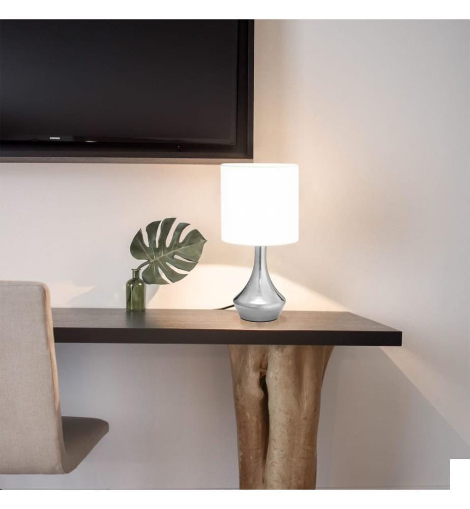 Lampes de table 2 pcs Bouton tactile Blanc E14
