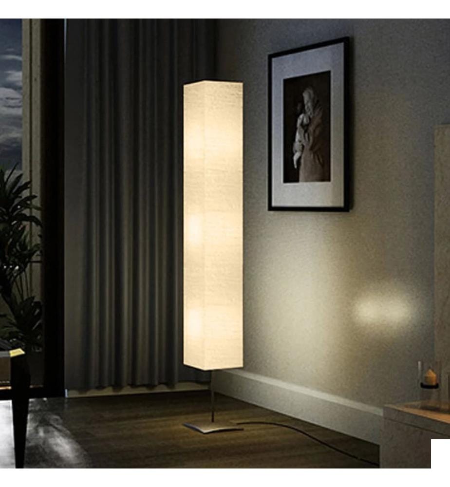 Lampadaire avec support en acier 170 cm Beige