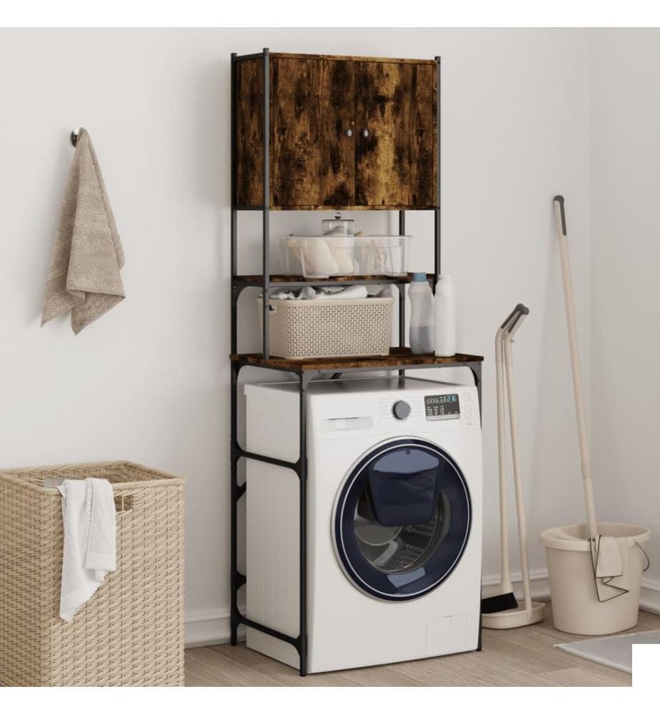 Armoire de machine à laver chêne fumé 68x48,5x194 cm