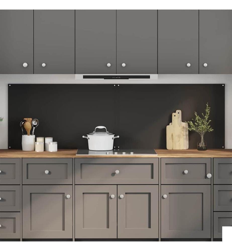 Crédence de cuisine 2 pcs Noir 100 x 60 cm verre trempé