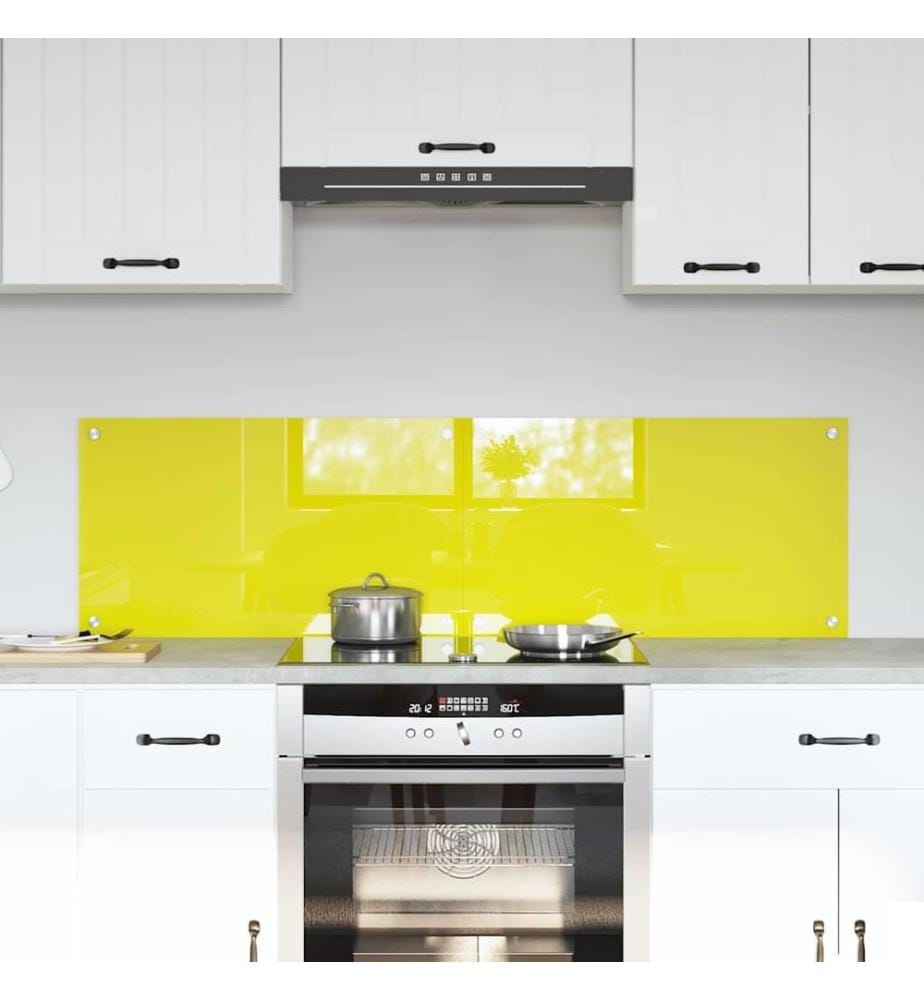 Crédence de cuisine 2 pcs Jaune 70 x 40 cm verre trempé