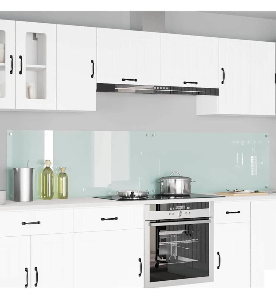 Crédence de cuisine 2 pcs Blanc 120 x 50 cm verre trempé