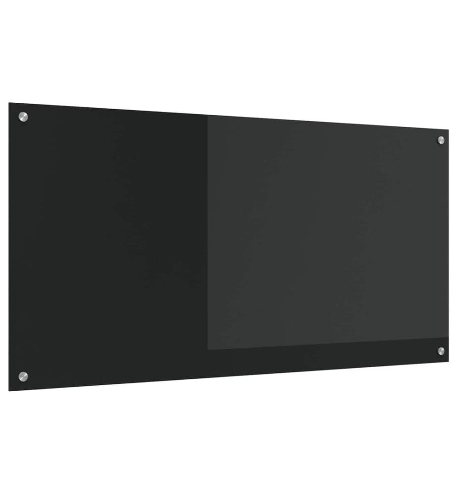 Crédence de cuisine Noir 120 x 60 cm verre trempé