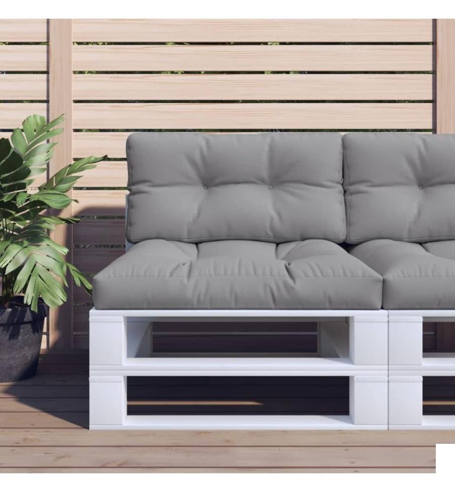 Coussins de palette lot de 2 gris tissu
