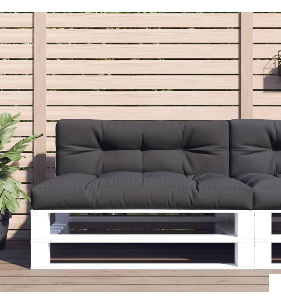 Coussins de palette lot de 2 anthracite tissu